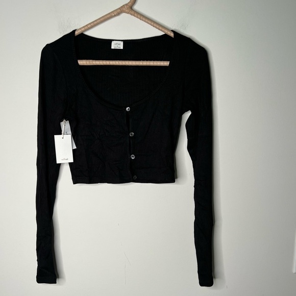 Aritzia Wilfred Jessie Crop Ribbed Long sleeve - Picture 3 of 7